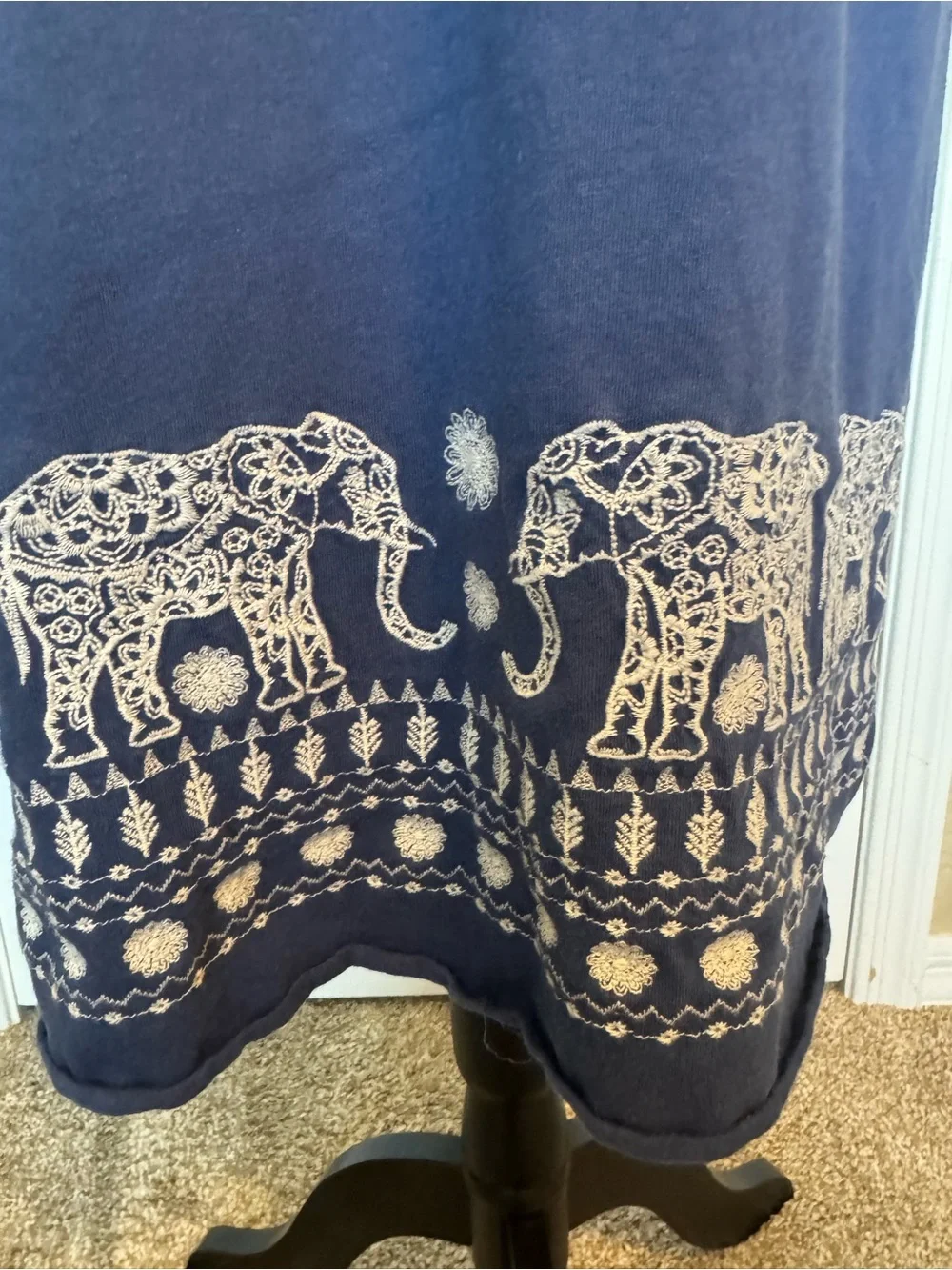 J. Jill Women’s Elephant Walk Sleeveless Dress Navy Blue Size Small